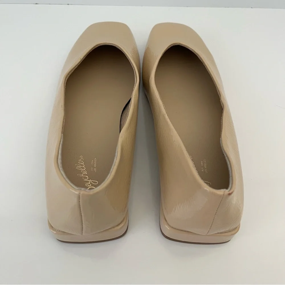 SEYCHELLES Penny V Square Toe Ballet Flat In Beige NEW - Picture 9 of 13